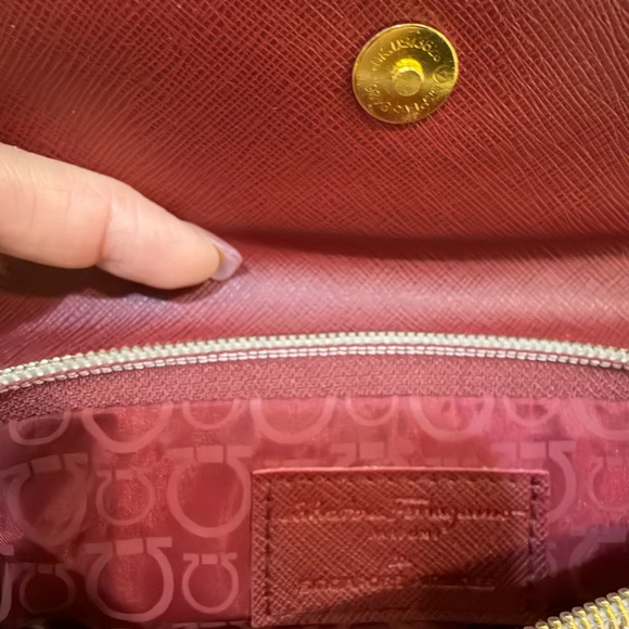 Salvatore Ferragamo Red Clutch with Gold Accent Bag for Singapore Airlines - Picture 2 of 4